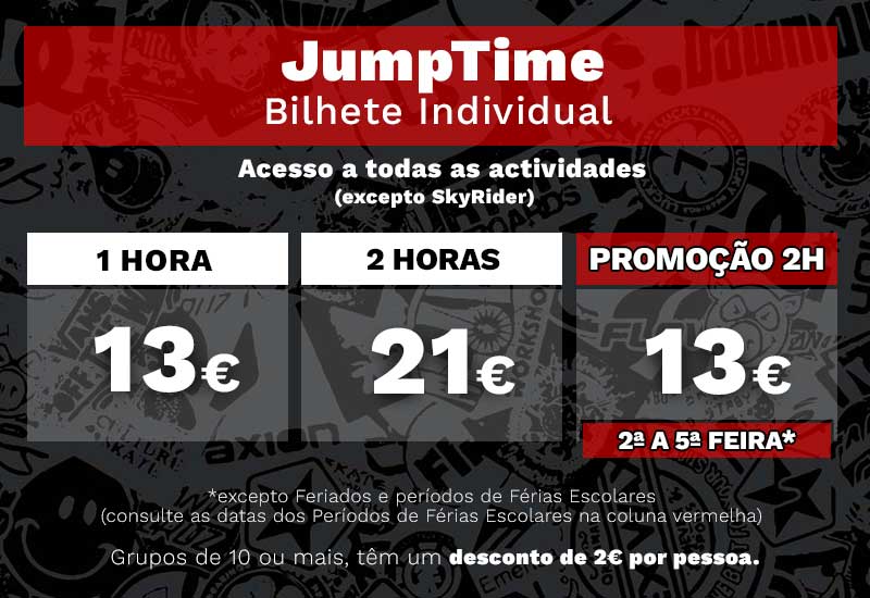 Preços JumpTime JumpYard Lisboa